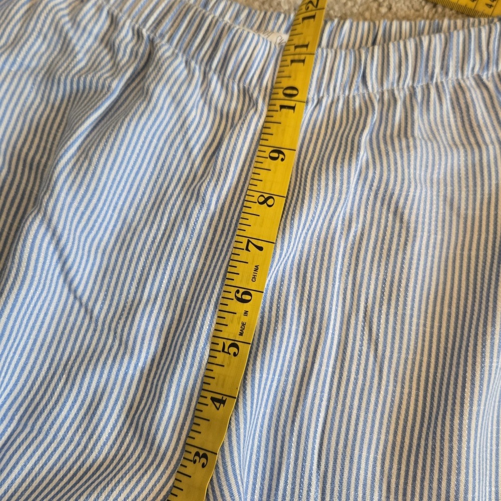 Womens Sz L Large Blue White Striped Nautical Pants Pockets Side Tie Wide Leg - Picture 10 of 11